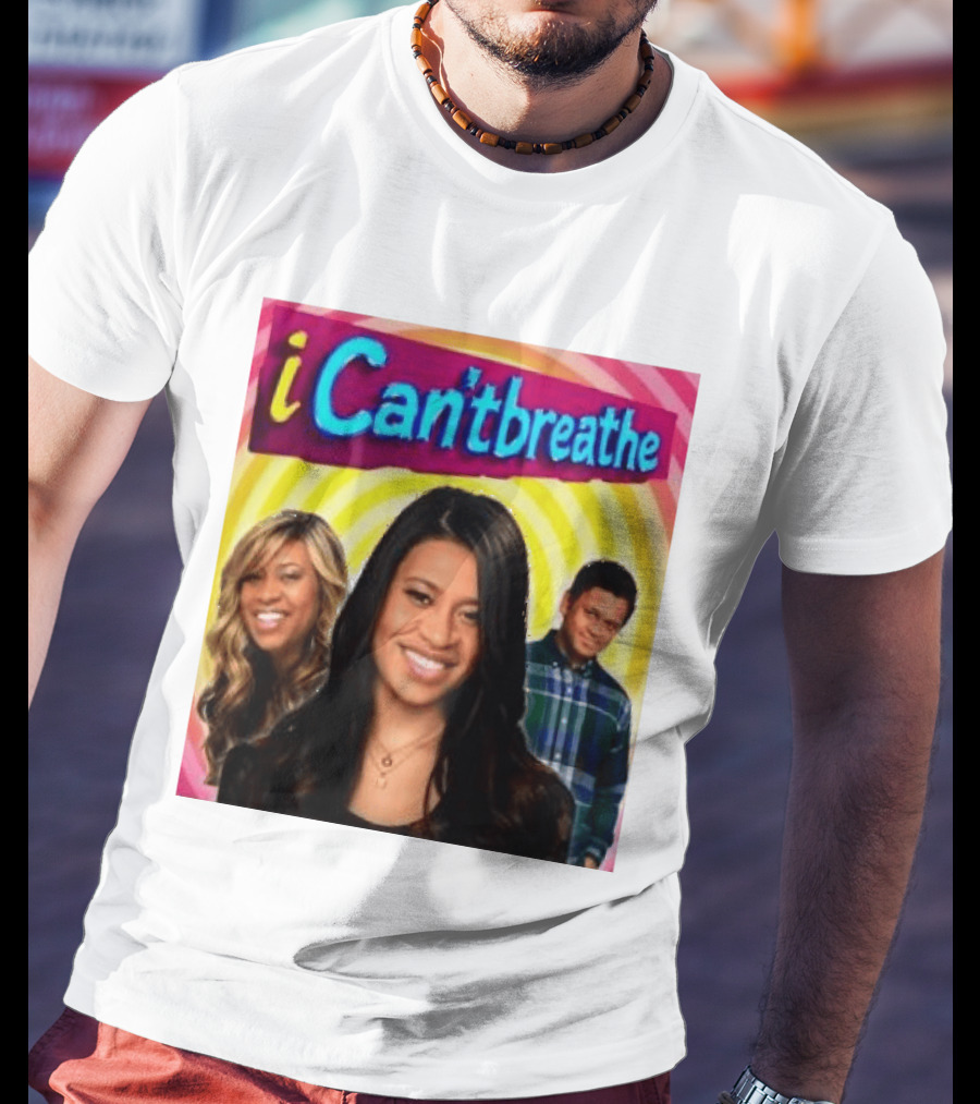I Cantbreathe Meme Parody With Colorful Background And Smiling Characters T-Shirt