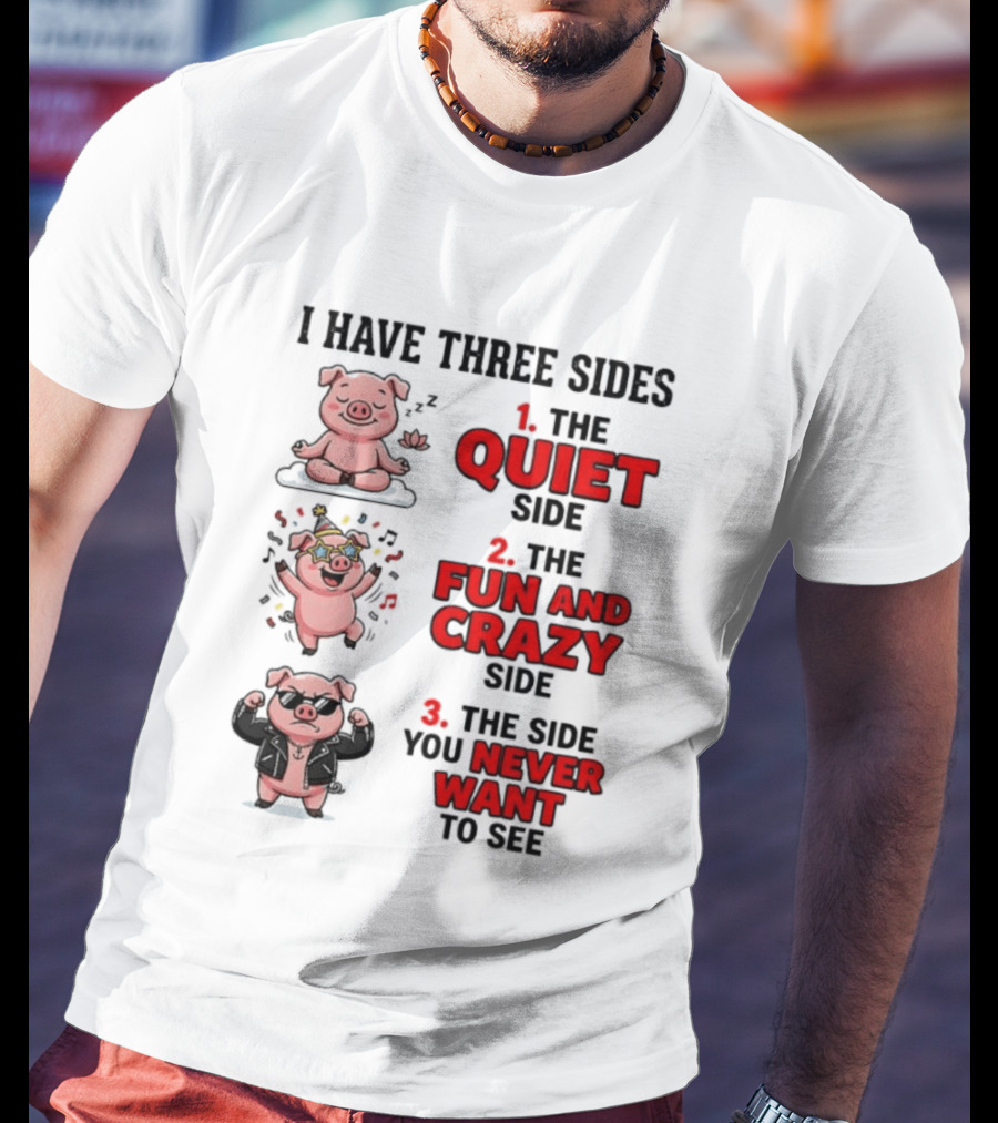 Pig I Have Three Sides Quiet Fun Crazy Never Want To See T-Shirt