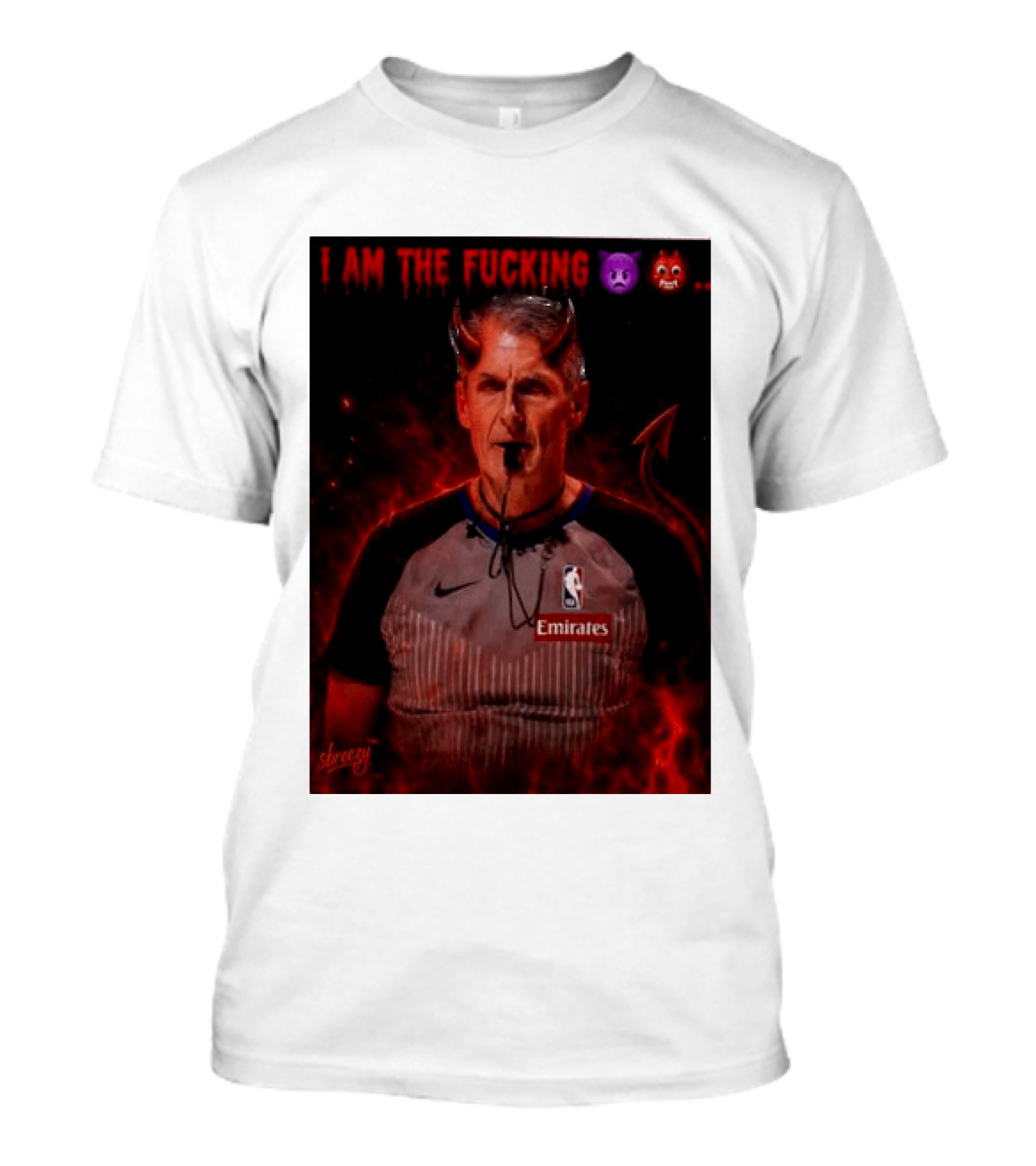I Am The Fucking Emoji Devil Scott Foster NBA Referee Emirate T-Shirt