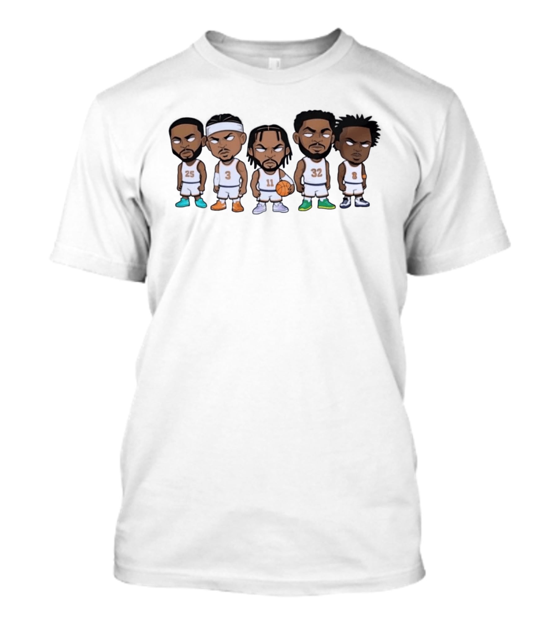 New York Knicks Chibi Basketball Players 25 3 11 32 8 T-Shirt
