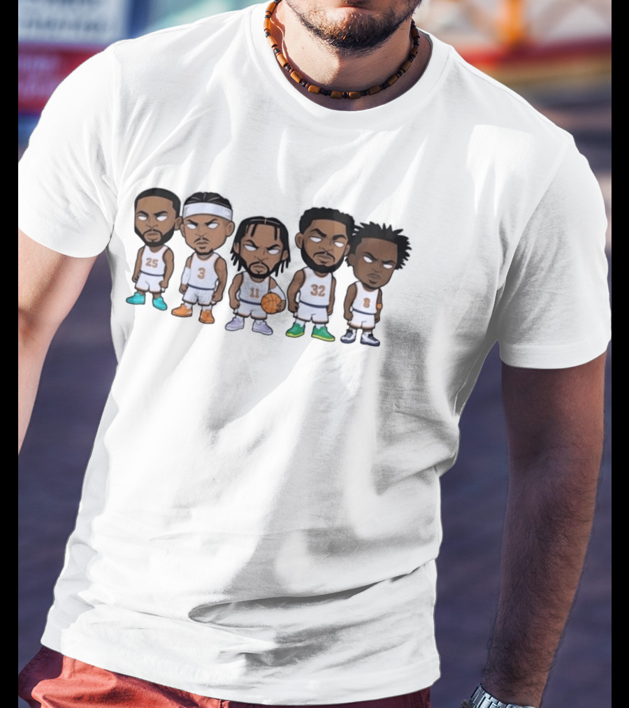 New York Knicks Chibi Basketball Players 25 3 11 32 8 T-Shirt
