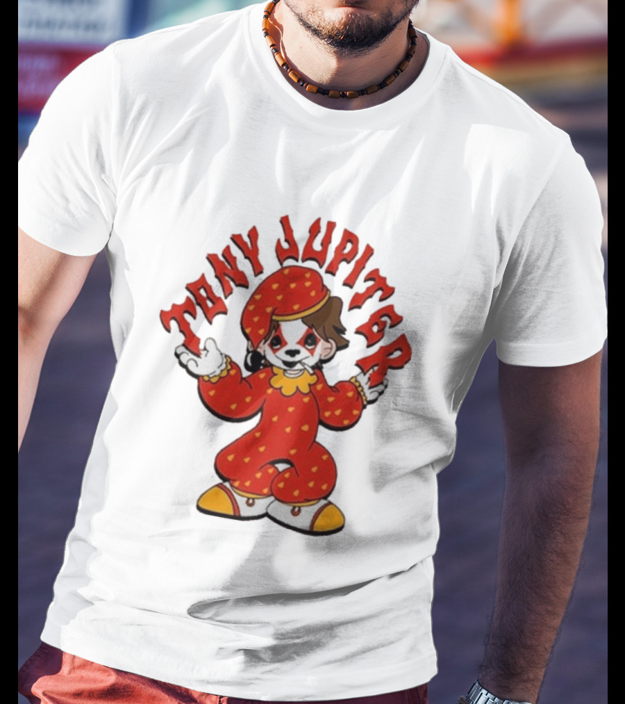 Tony Jupiter Clown Costume Red With White And Yellow T-Shirt