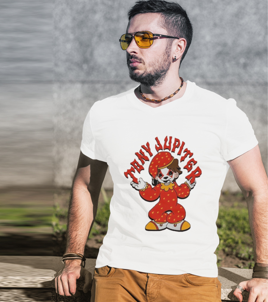 Tony Jupiter Clown Costume Red With White And Yellow T-Shirt