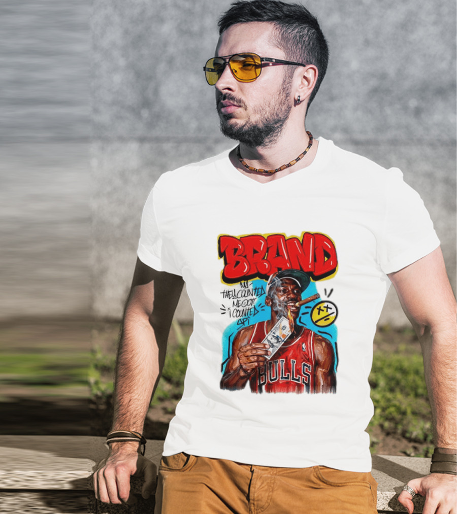 BRAND Michael Jordan Chicago Bulls NBA They Counted Me Out I Counted Spit T-Shirt