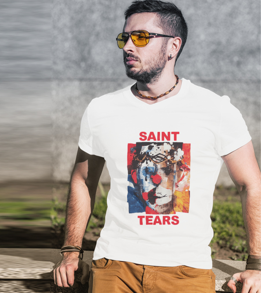 Miles McBride Saint Tears Colorful Artistic Face T-Shirt