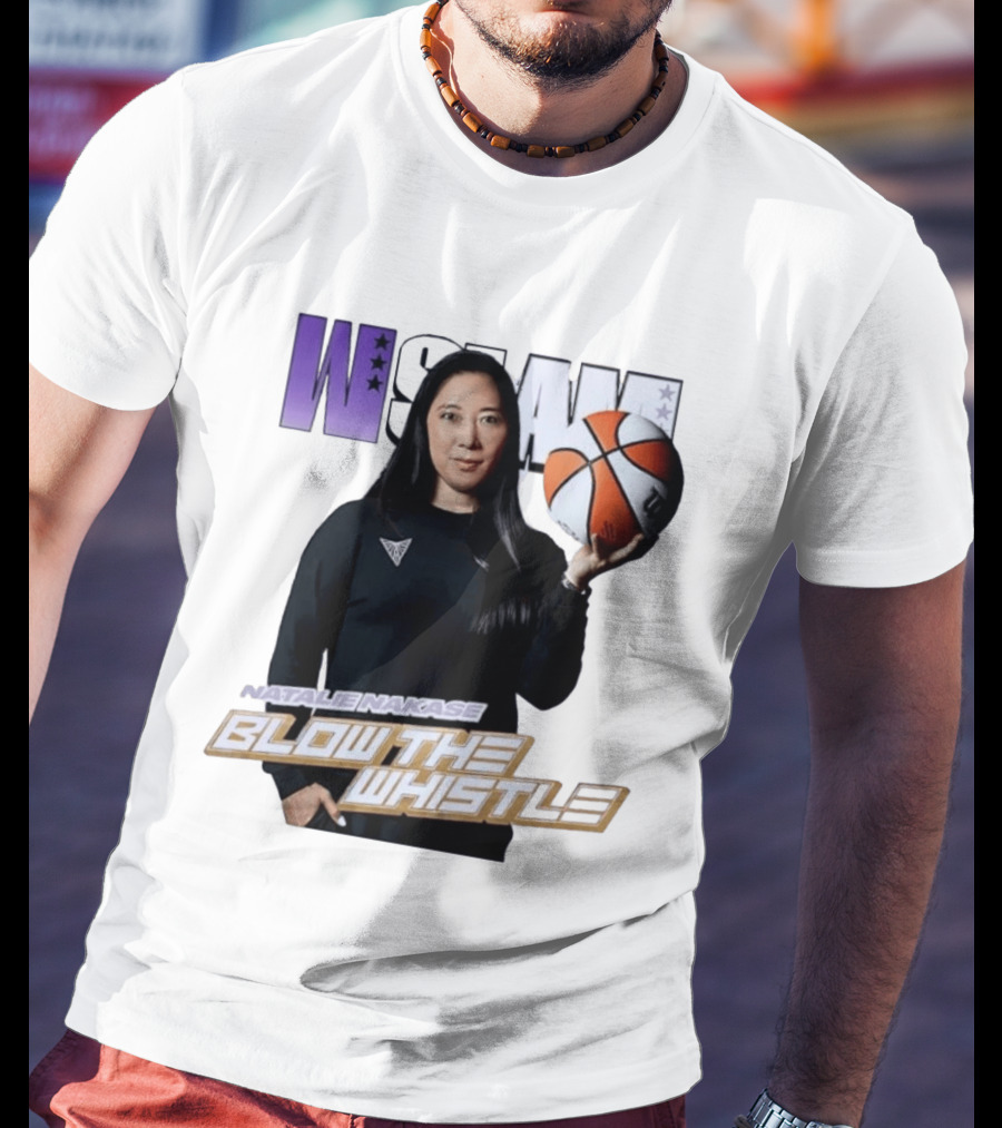 WSLAM Natalie Nakase Blow The Whistle Las Vegas Aces Basketball T-Shirt