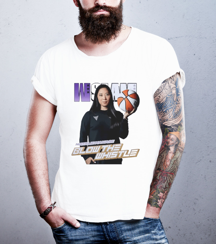 WSLAM Natalie Nakase Blow The Whistle Las Vegas Aces Basketball T-Shirt