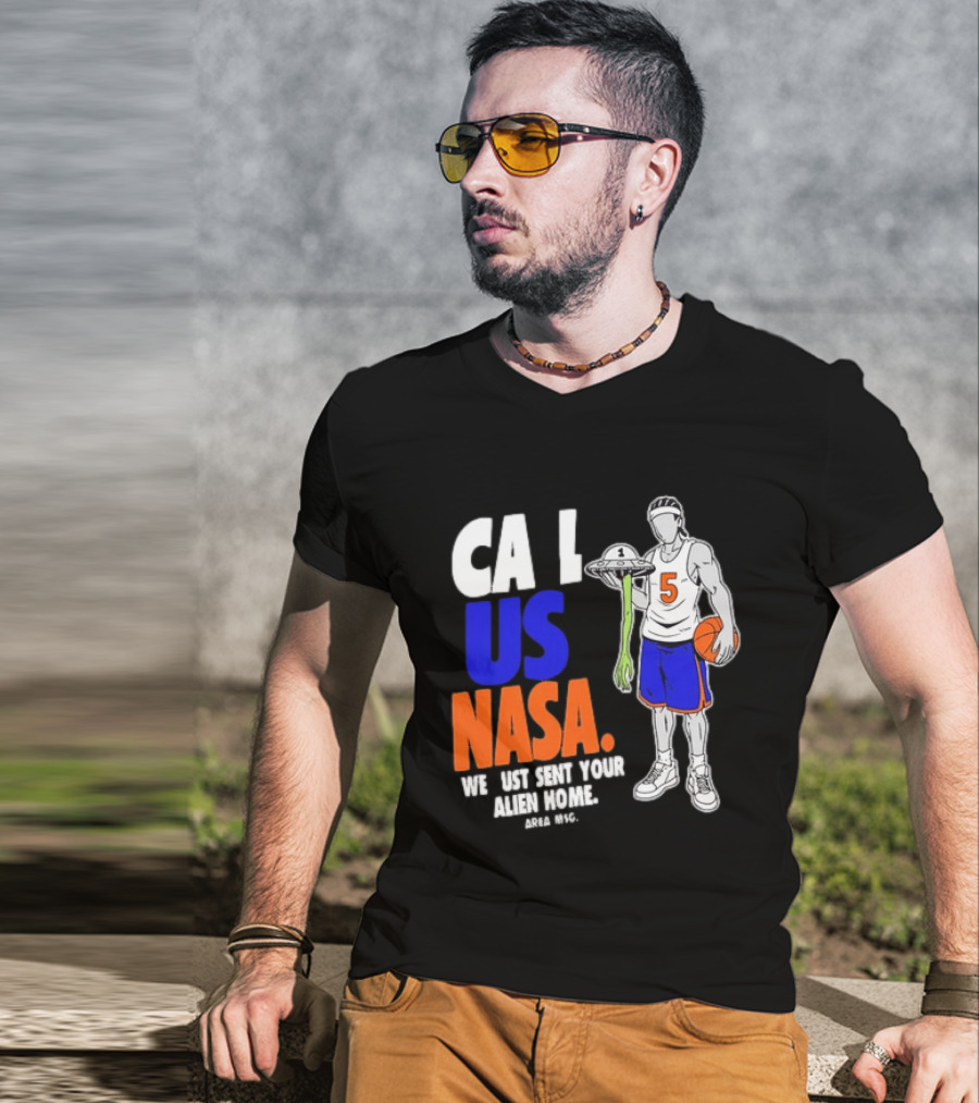 CA I US NASA We Just Sent Your Alien Home Basketball Player T-Shirt