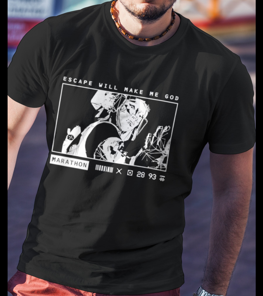 Escape Will Make Me God Marathon Runner Surreal Line T-Shirt