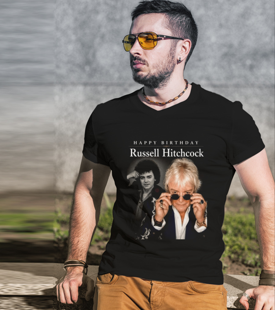 Happy Birthday Russell Hitchcock Iconic Music Celebration T-Shirt