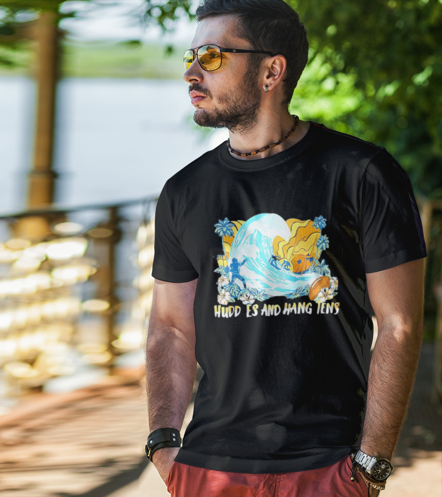 Miami Dolphins Tommy Bahama Huddle And Hang Tens Tropical Surf Football Experience T-Shirt