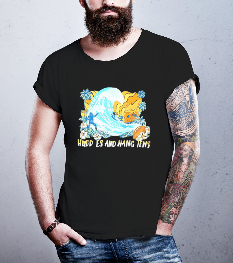 Miami Dolphins Tommy Bahama Huddle And Hang Tens Tropical Surf Football Experience T-Shirt