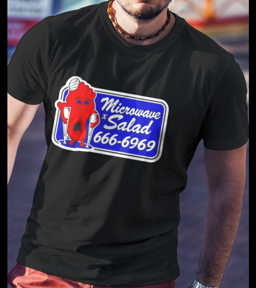 Microwave X Salad 666 6969 Red Foot With Crutches T-Shirt