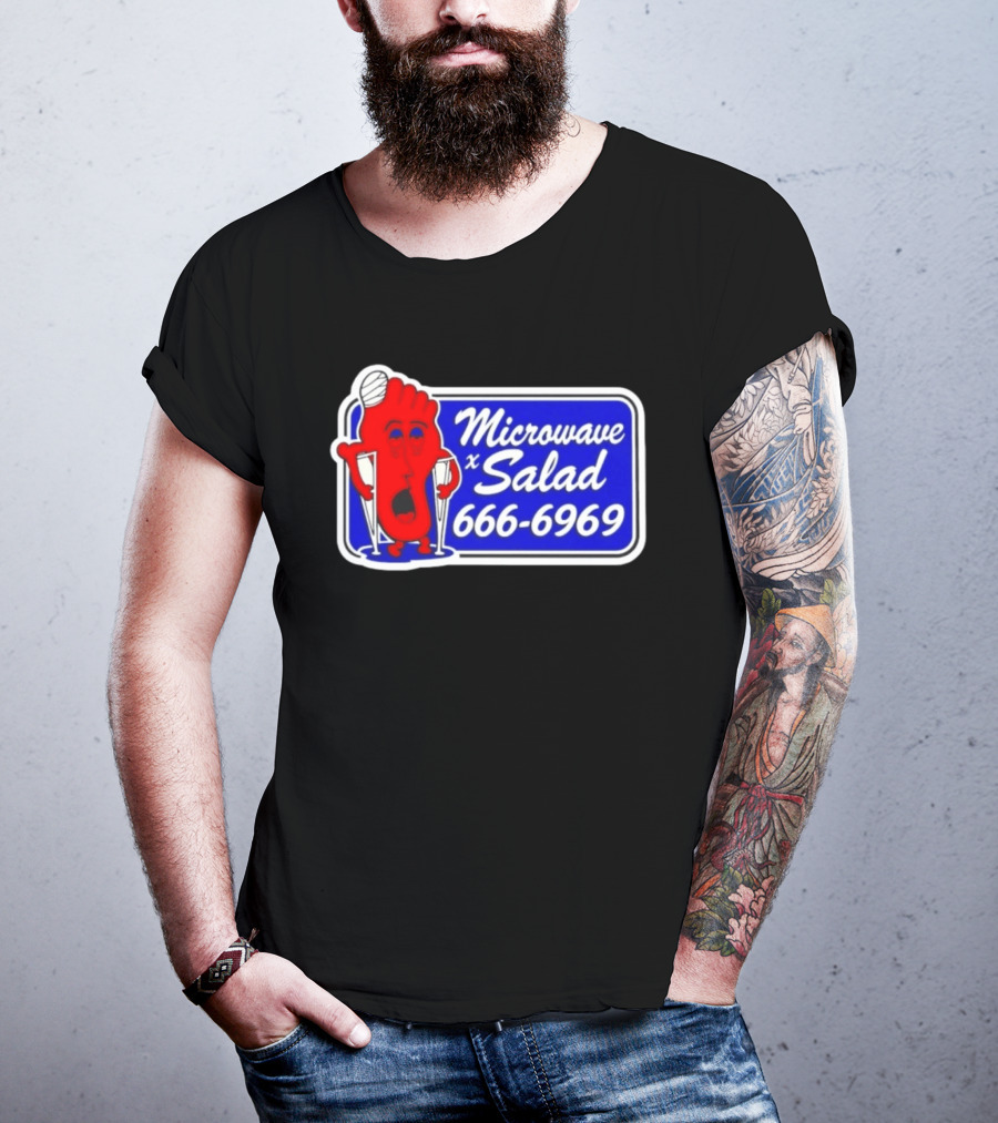 Microwave X Salad 666 6969 Red Foot With Crutches T-Shirt