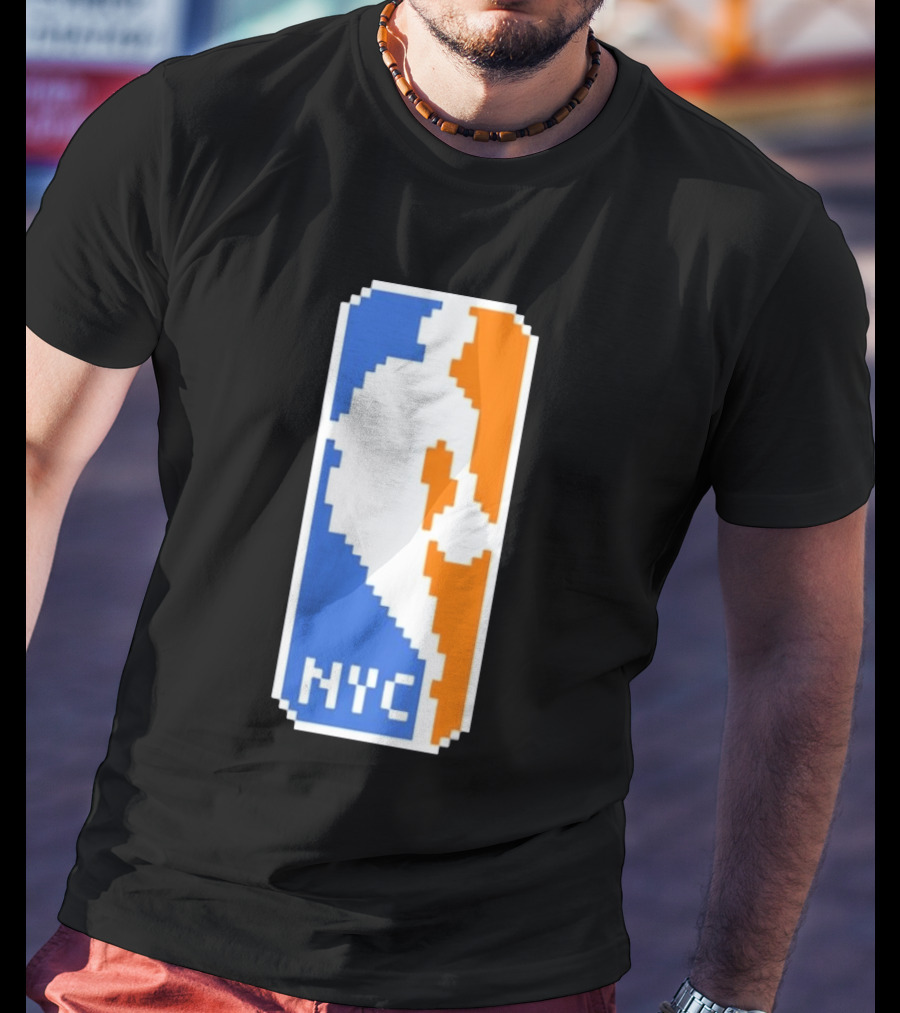 NYC NBA Pixel Logo Basketball T-Shirt