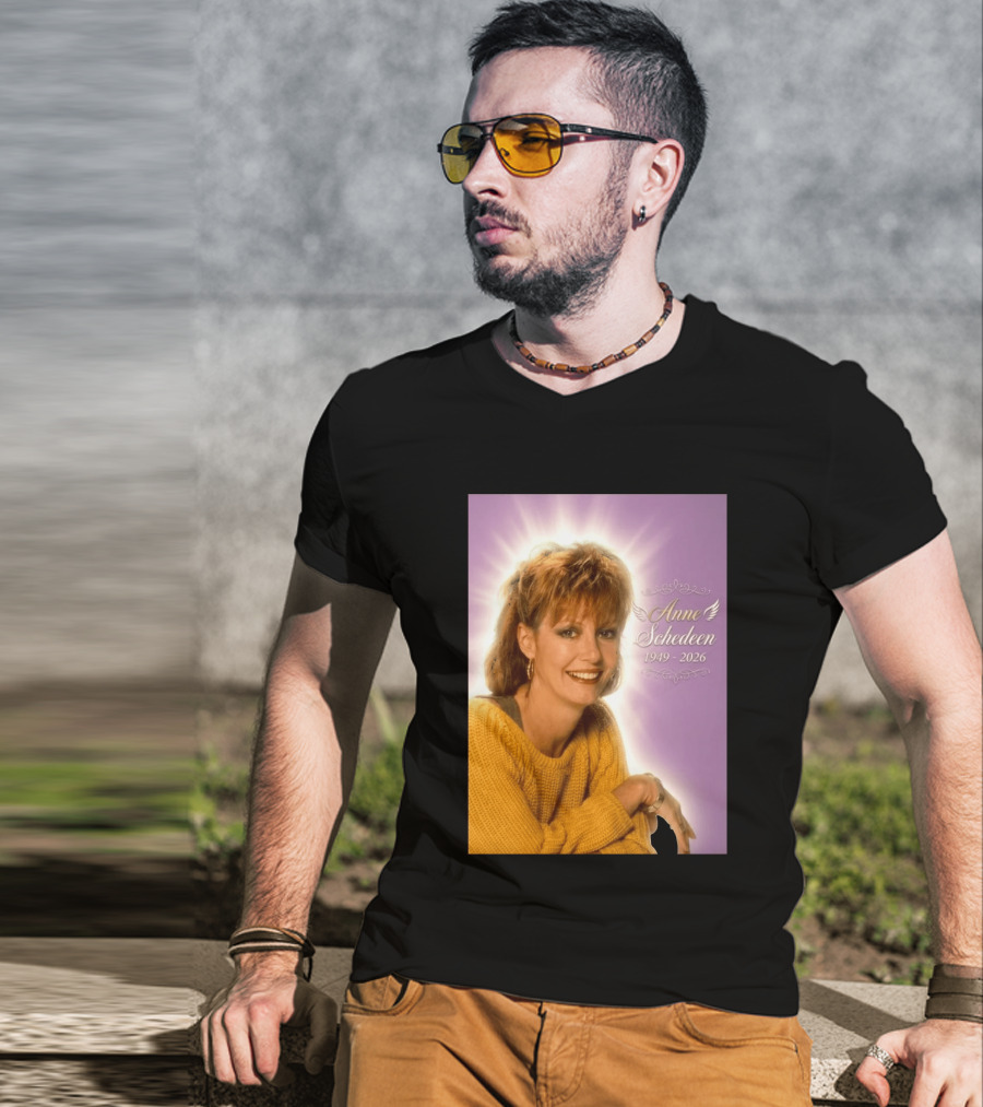 Anne Schedeen 1949 2026 Memorial Image With Angel Wings T-Shirt