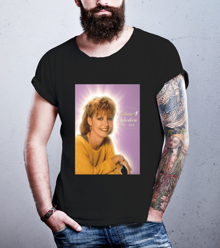 Anne Schedeen 1949 2026 Memorial Image With Angel Wings T-Shirt
