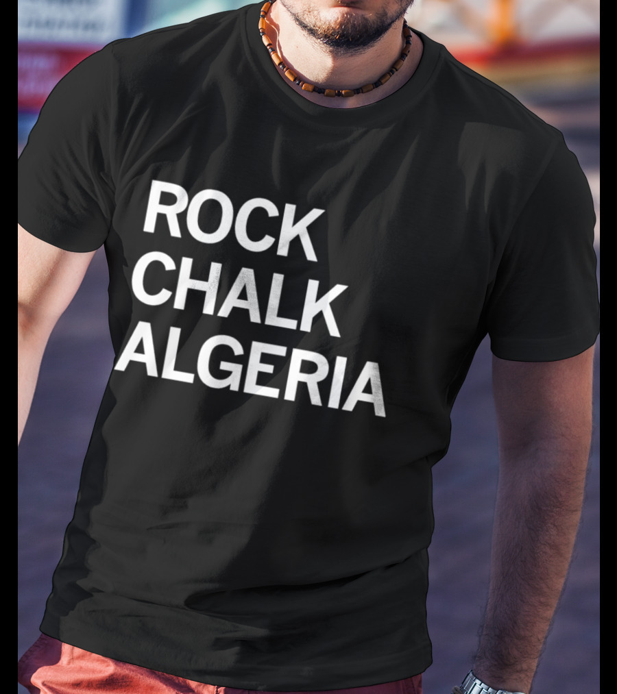Rock Chalk Algeria Bold White T-Shirt