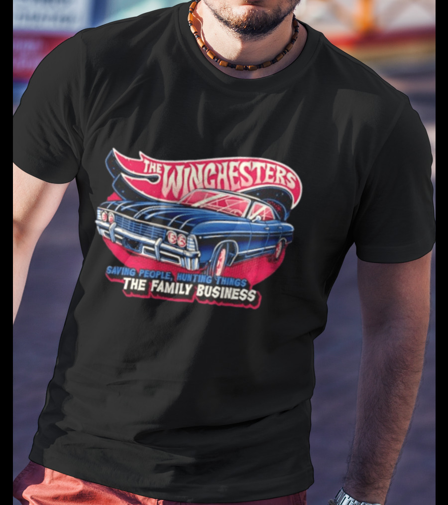 The WINGHESTERS Saving People Hunting Things The Family Business Supernatural Car T-Shirt