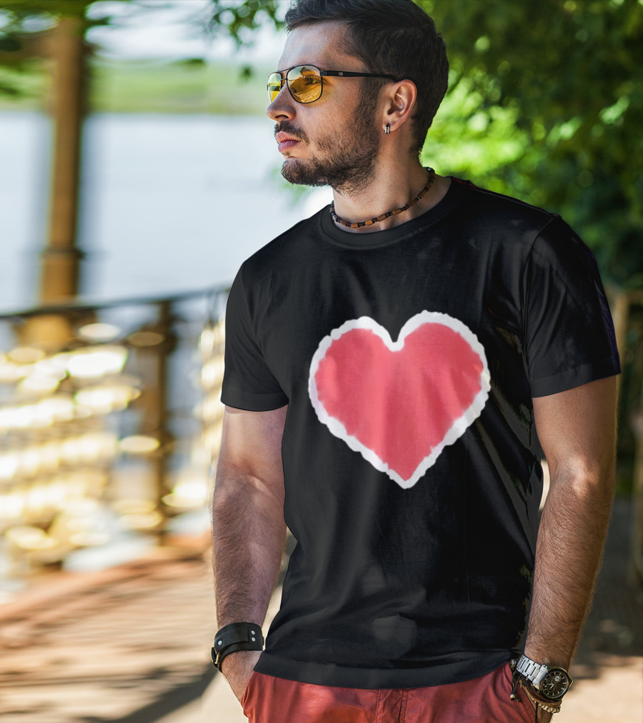 Tie Dye Heart Red Paint Splash T-Shirt