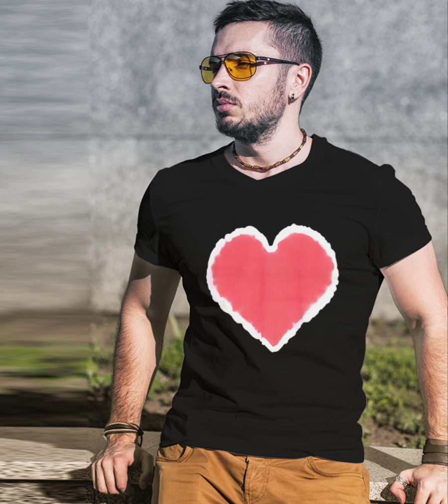 Tie Dye Heart Red Paint Splash T-Shirt