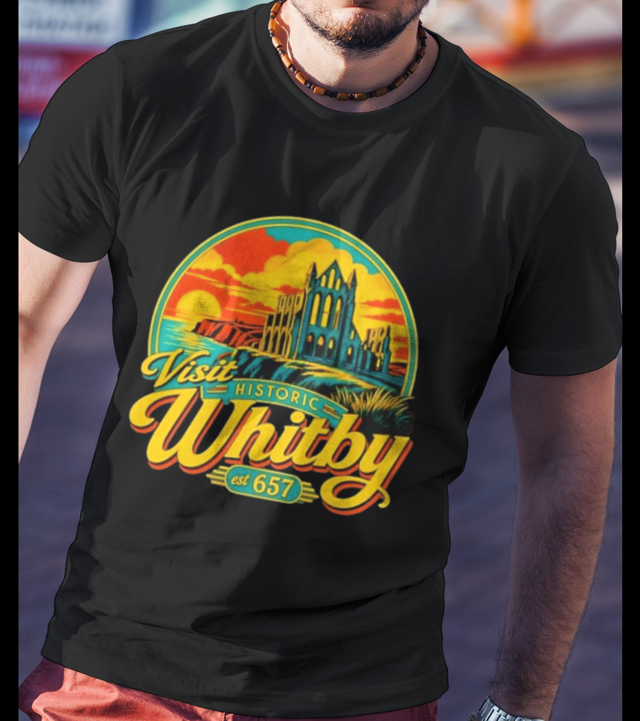 Visit Historic Whitby Abbey North Yorkshire England Est 657 T-Shirt