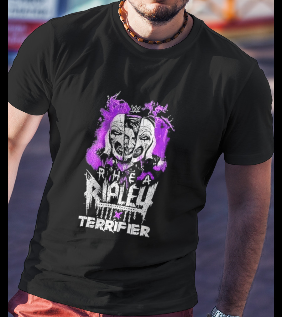 Rhea Ripley Terrifier Split Mask Purple WWE T-Shirt