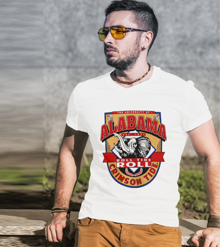 The University Of Alabama Crimson Tide Est 1831 Roll Tide Roll Elephants T-Shirt