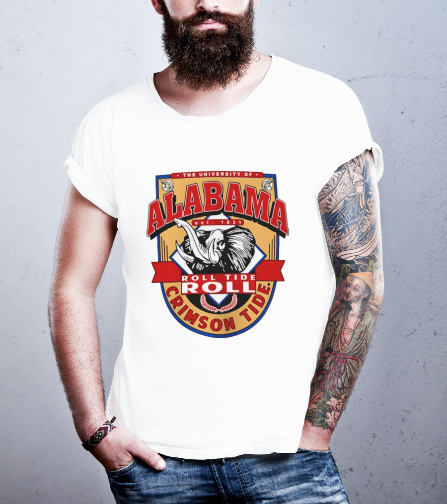 The University Of Alabama Crimson Tide Est 1831 Roll Tide Roll Elephants T-Shirt