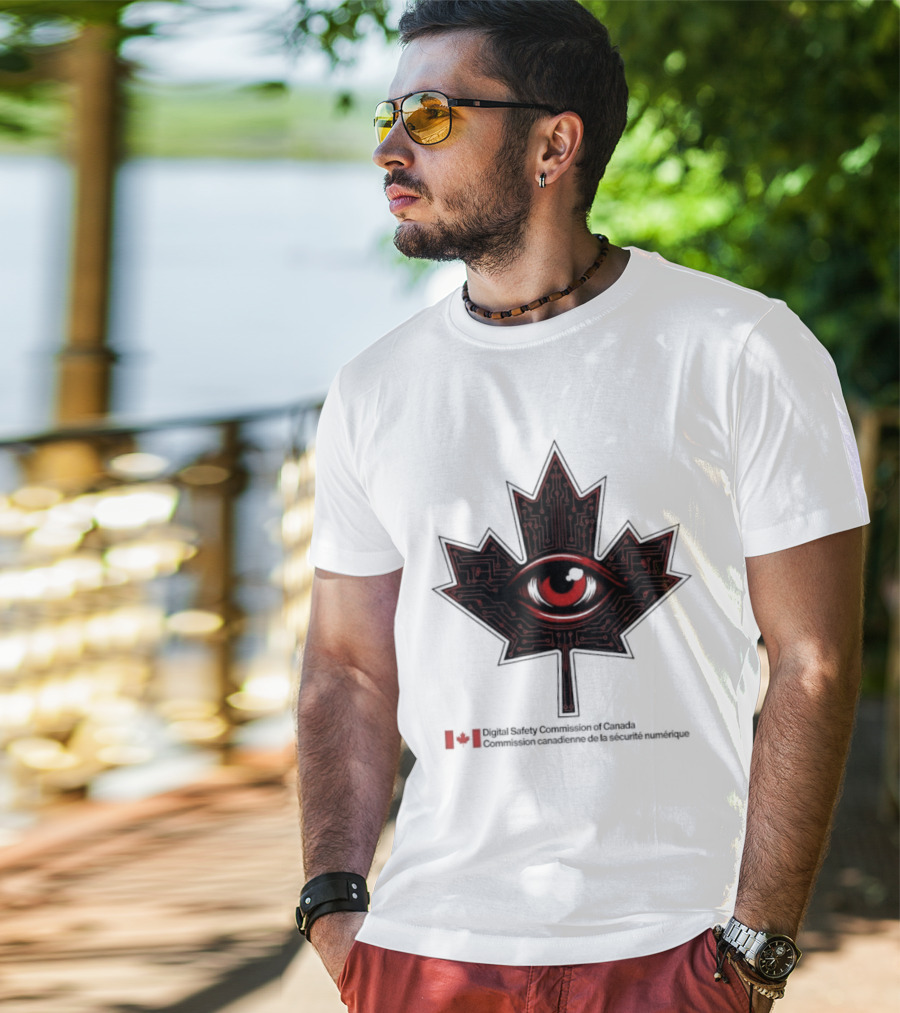 Digital Safety Commission Of Canada Maple Leaf Eye Circuitry T-Shirt