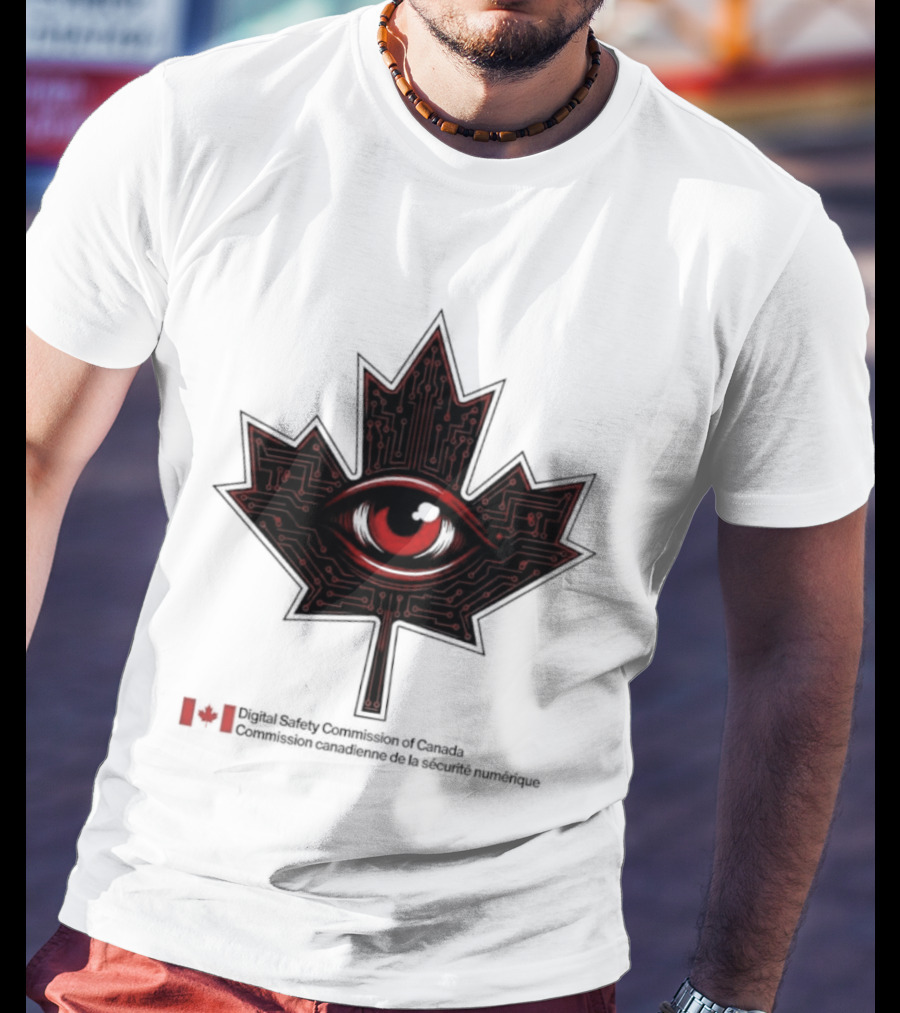 Digital Safety Commission Of Canada Maple Leaf Eye Circuitry T-Shirt