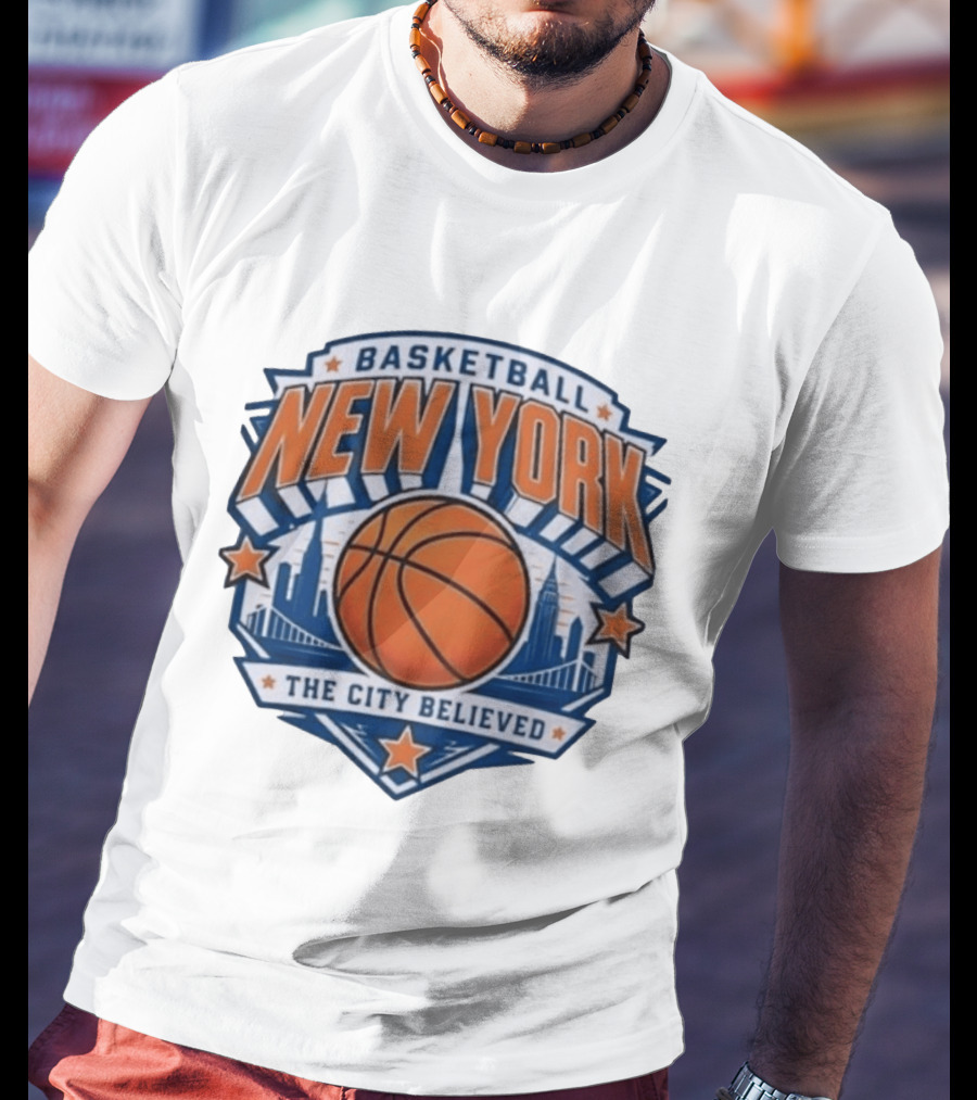 New York Basketball 2026 Champs The City Believed Skyline Basketball T-Shirt