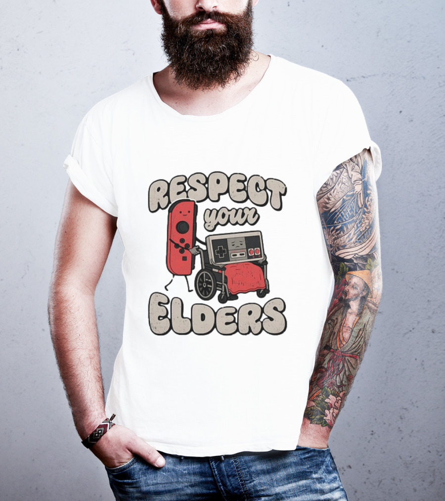Respect Your Elders NES Controller Switch Gamer Humor T-Shirt