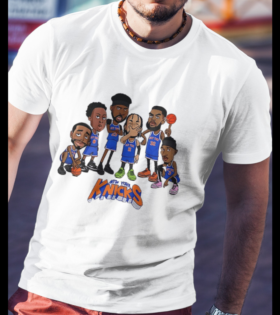 Jalen Brunson Mitchell Robinson RJ Barrett Julius Randle New York Knicks Legends NBA 2026 Caricature T-Shirt