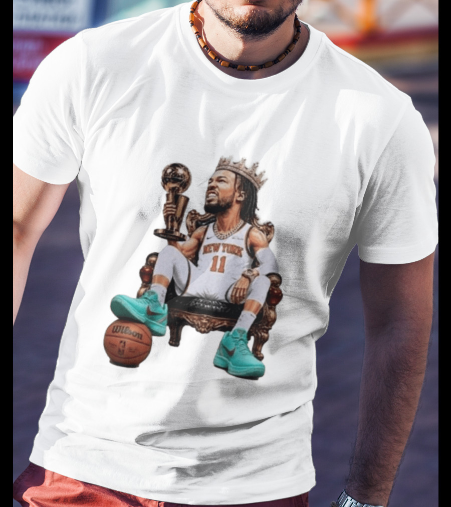 Jalen Brunson New York Crown Trophy Basketball Wilson T-Shirt