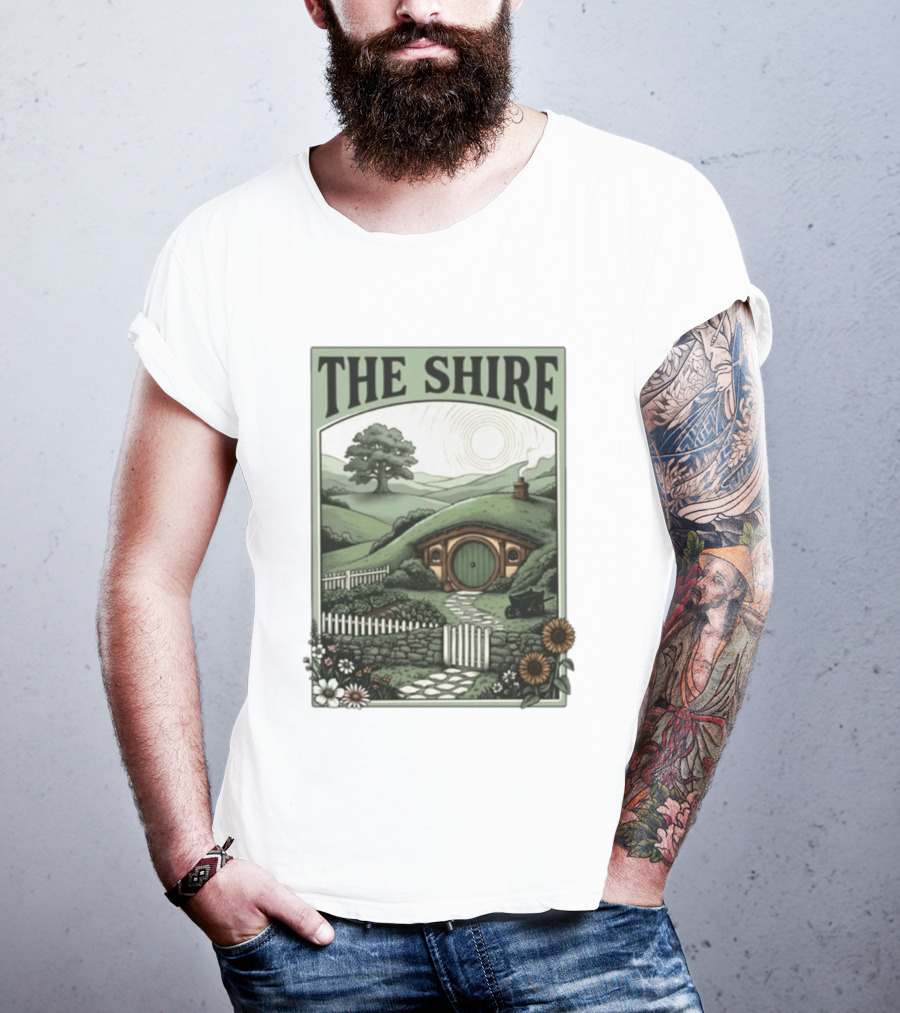 The Shire Hobbit Hole Rustic Countryside Scenery T-Shirt