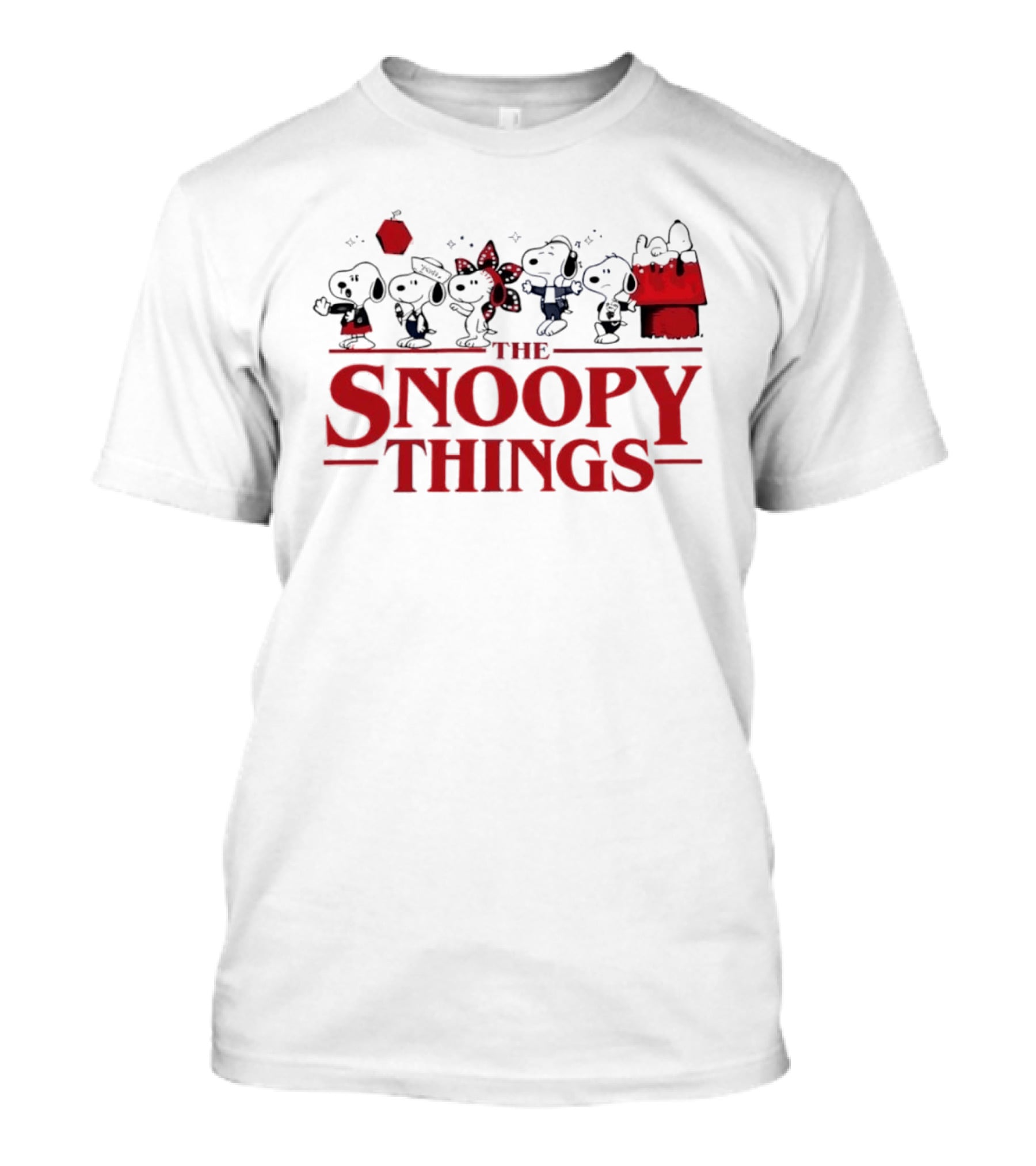 Snoopy Characters Inspired By Stranger Things Mashup T-Shirt