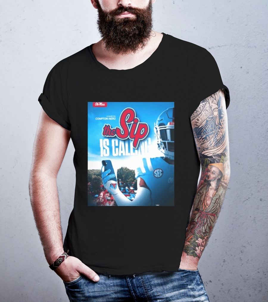 Ole Miss Rebels The Sip Is Calling Kamieon Compton Nero T-Shirt