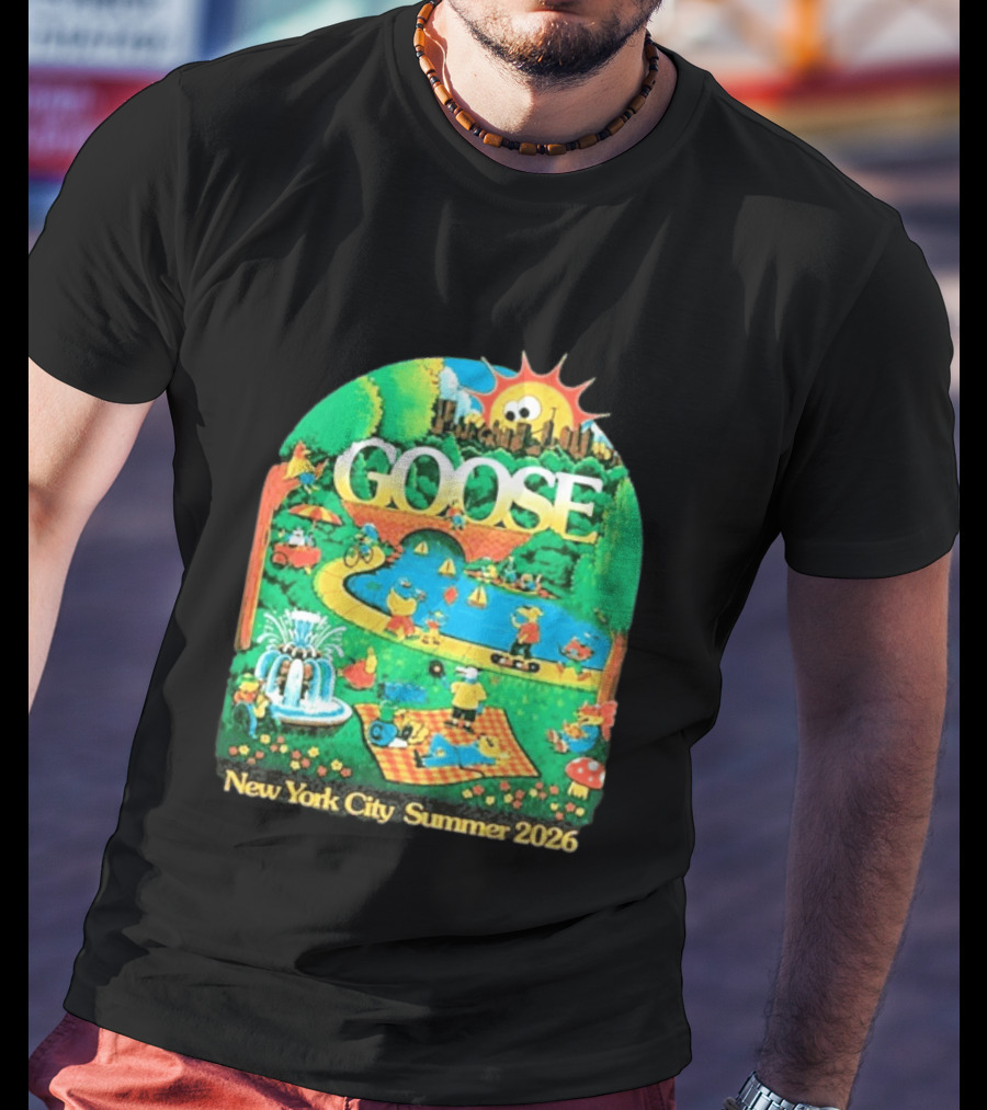 Goose New York City Central Park Summer 2026 Fun Scene T-Shirt