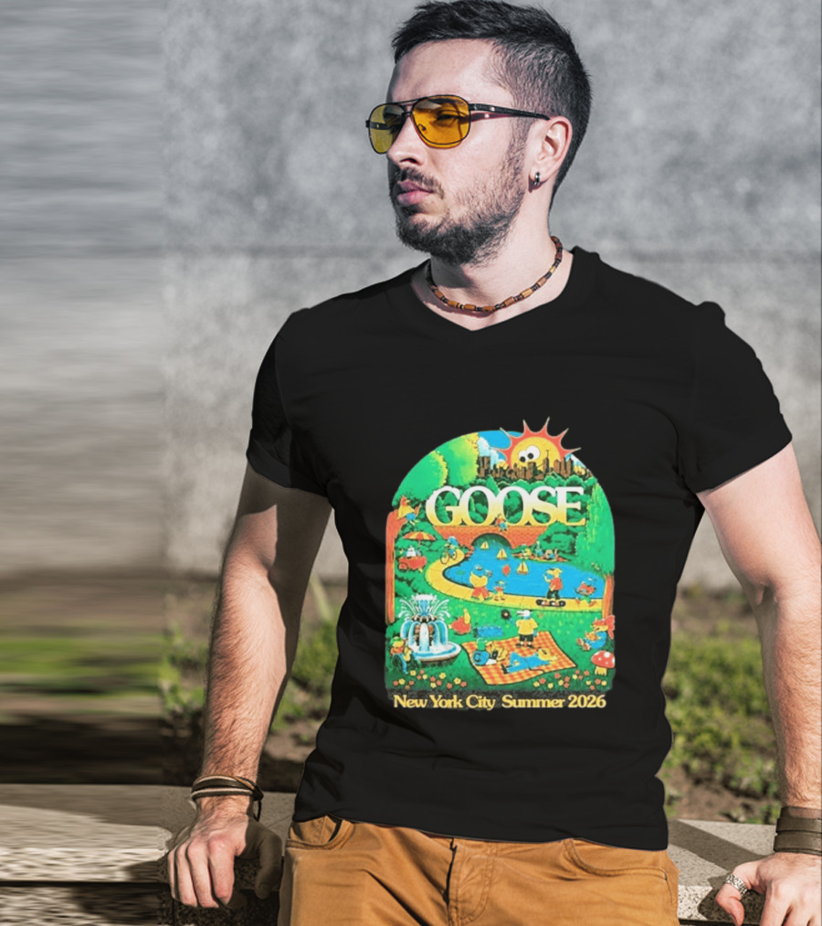 Goose New York City Central Park Summer 2026 Fun Scene T-Shirt