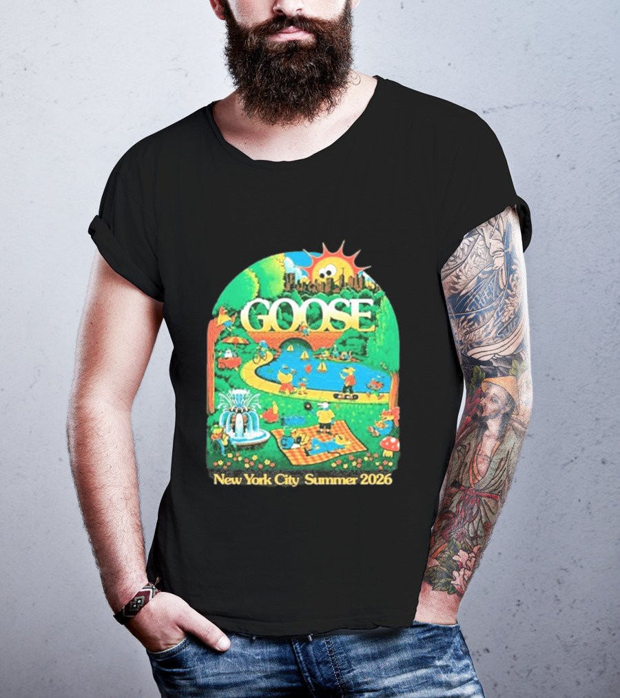 Goose New York City Central Park Summer 2026 Fun Scene T-Shirt