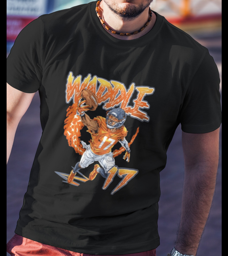 Waddle Number 17 Miami Football Player T-Shirt