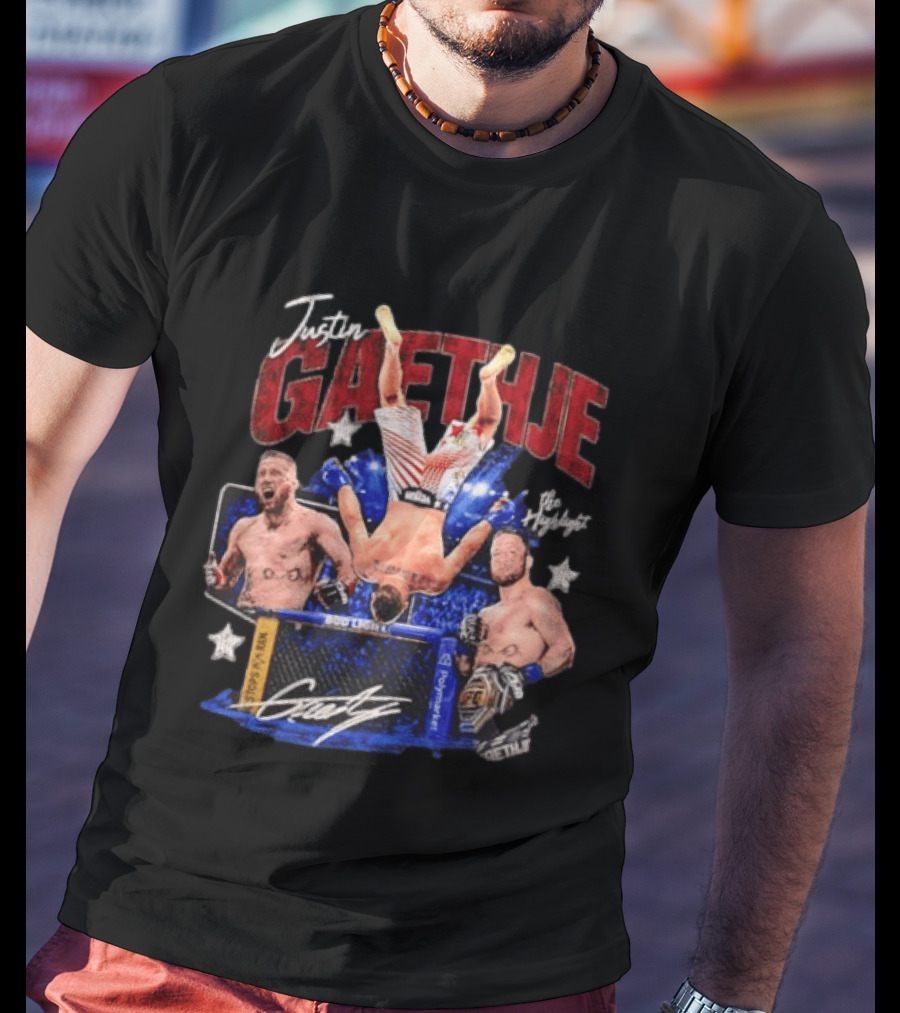 Justin Gaethje The Highlight UFC Mixed Martial Arts Fighter Athlete Action Inside Octagon T-Shirt