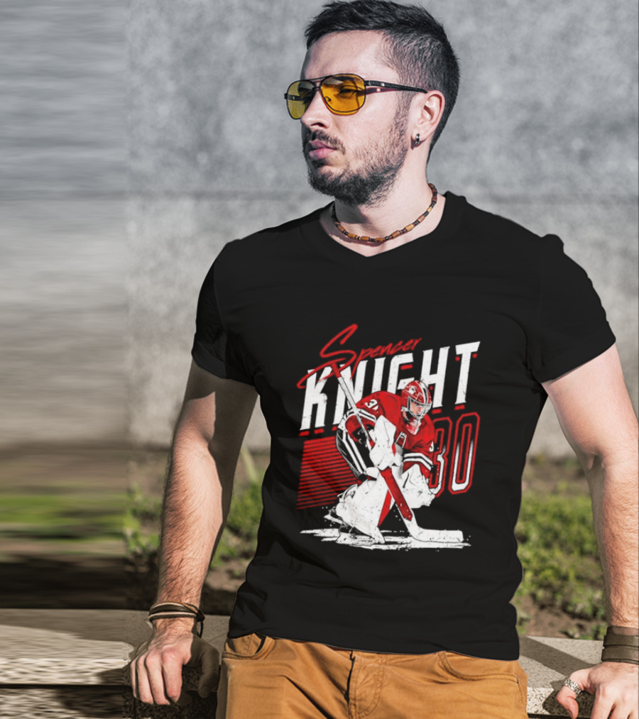 Florida Panthers Spencer Knight Number 30 NHL Stripes T-Shirt