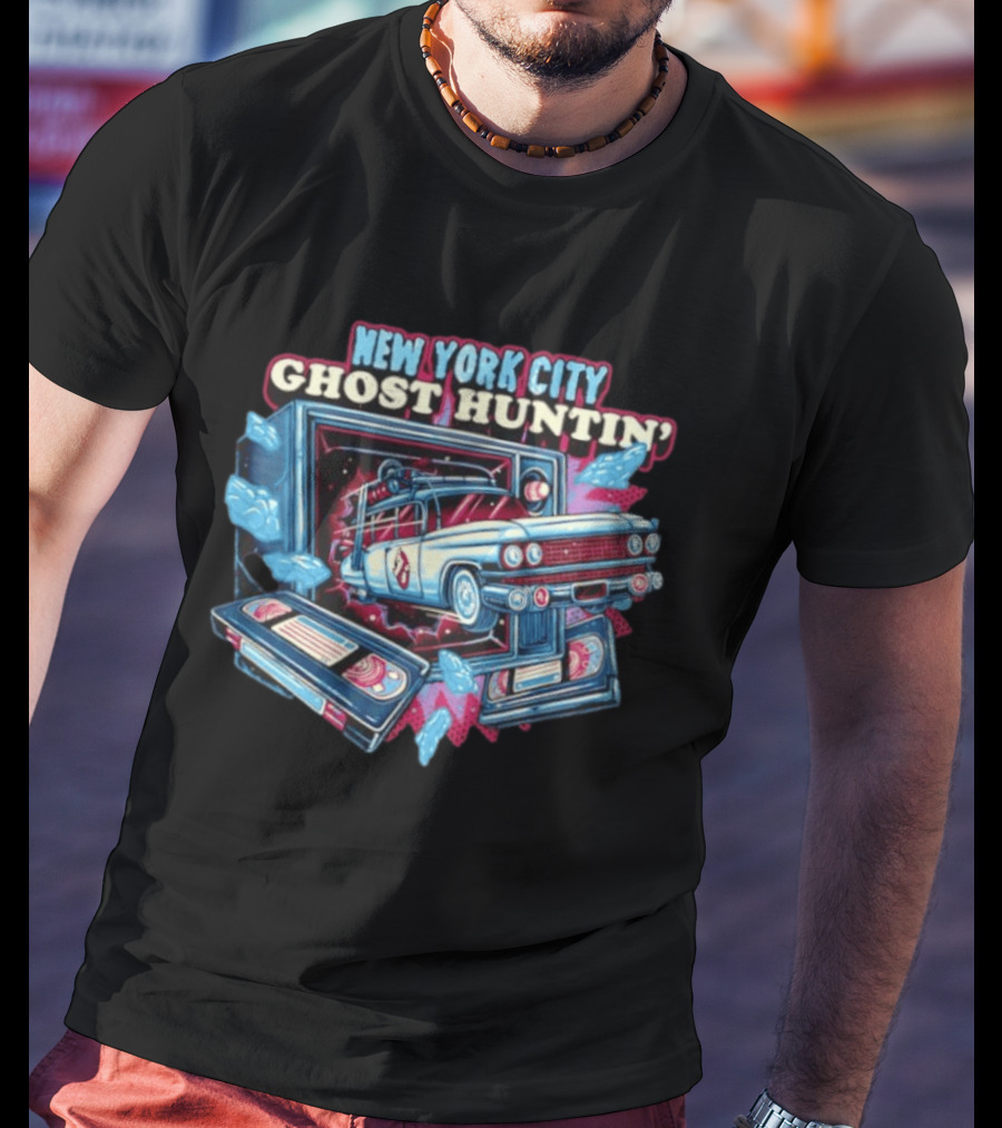New York City Ghost Huntin' Ecto 1 VHS Tapes T-Shirt