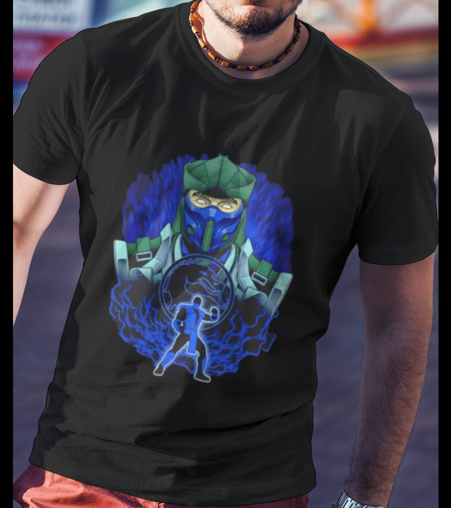 Sub Zero Mortal Kombat Dragon Icy Blue Energy Battle Action Game Iconic Arcade Fighter T-Shirt