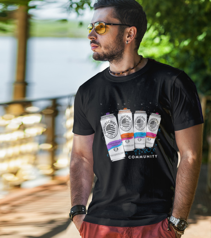 Unsubscribe Hard Seltzer Community Purple Heart Punch Tism Tangerine Five Oh Berry T-Shirt
