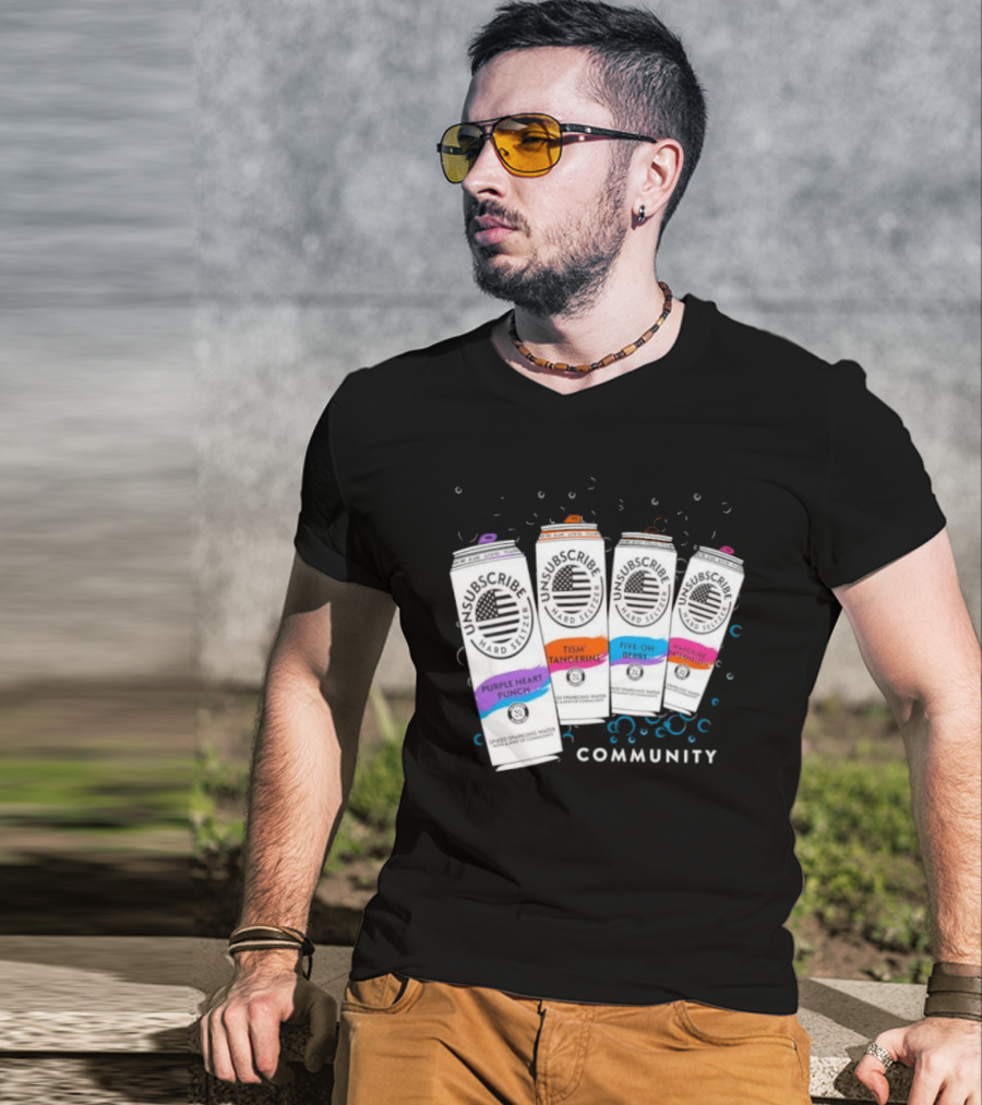 Unsubscribe Hard Seltzer Community Purple Heart Punch Tism Tangerine Five Oh Berry T-Shirt