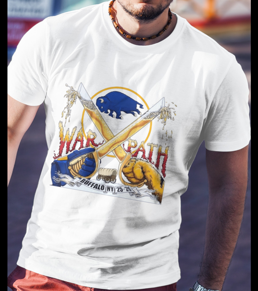 Buffalo NY War Path 25 26 Crossed Beer Sabers Sabres T-Shirt