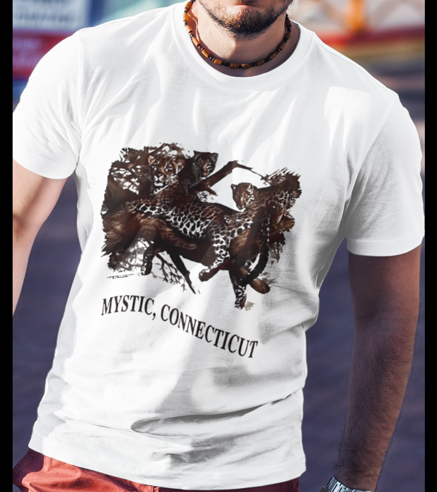 Mystic Connecticut Cheetah Panther Lion T-Shirt
